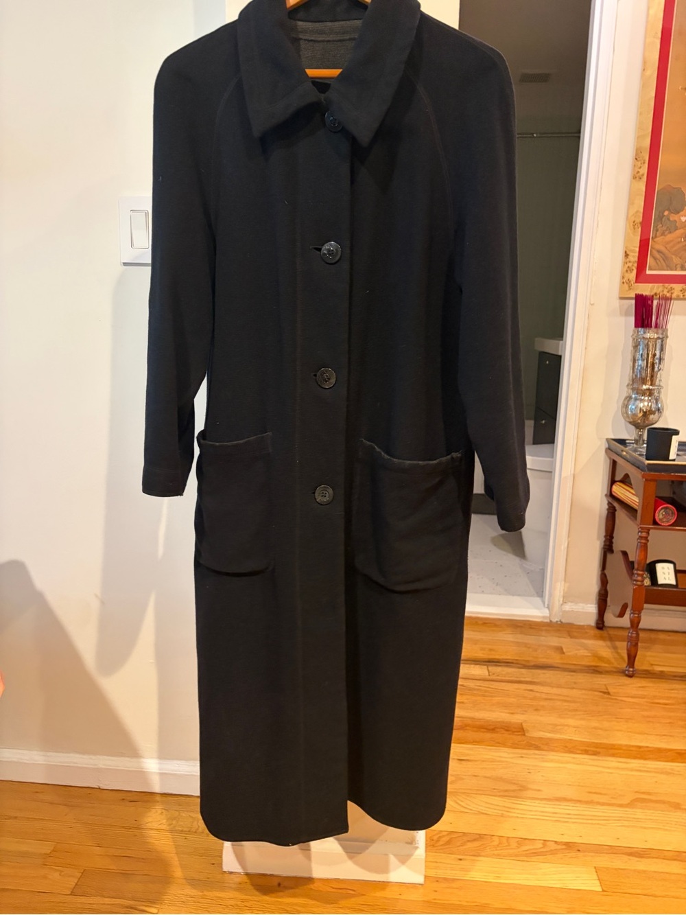 FLAWED 100% Cashmere Reversible Long Coat | Black & Grey